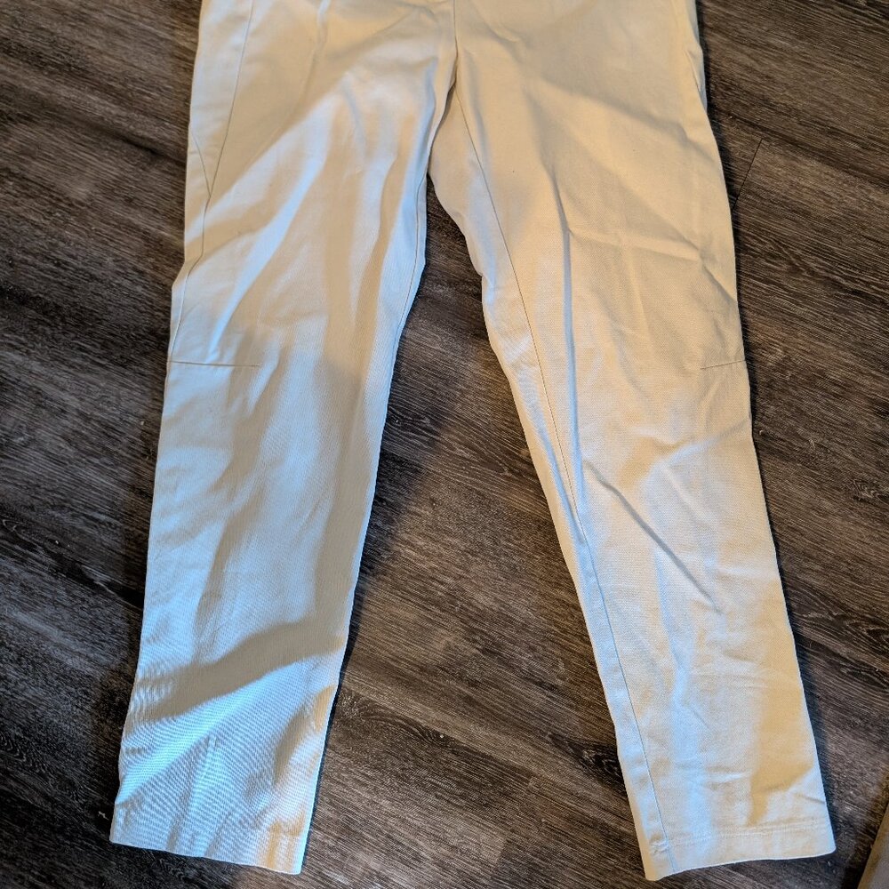 Straight leg cream jeans
